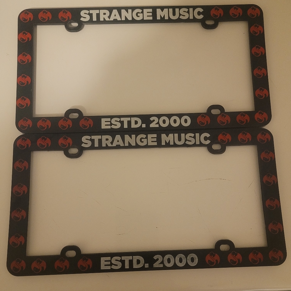 Strange Music License Plate Frames And Reusable Bag